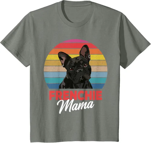 Vista 92 de Frenchie Mama - Camiseta divertida de regalo para niñas y perros Bulldog Francés, Negro, S