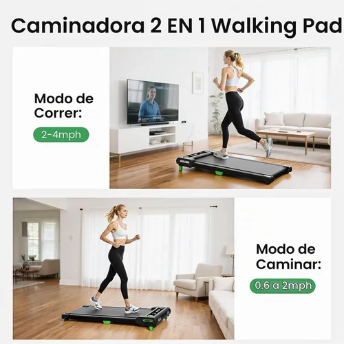 Vista 5 de AKLUER Walking Pad Treadmill with 12% Auto Incline Adjustable Handlebar Negro mate