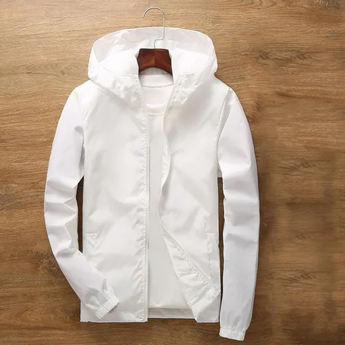 Vista 3 de Chaqueta impermeable plegable para hombre, ligera, rompevientos, impermeable, para senderismo, con capucha