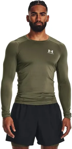 Vista 31 de Under Armour Camiseta de manga larga de compresión HeatGear para hombre Negro (001)/Blanco