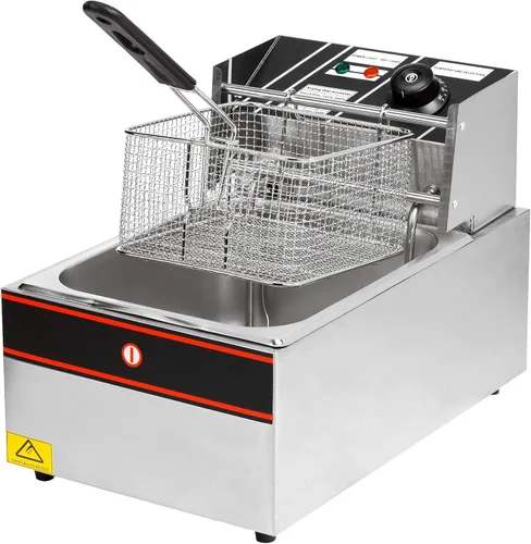 Vista 5 de Freidora eléctrica de 2500W 6L de tanques individuales Freidora profesional de mesa para restaurante de cocina con 1 cesta