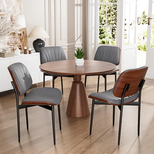 Vista 48 de YaFiti Juego de 2 sillas de comedor, sillas de comedor y cocina modernas de mediados de siglo, sillas tapizadas de piel sintética con diamantes