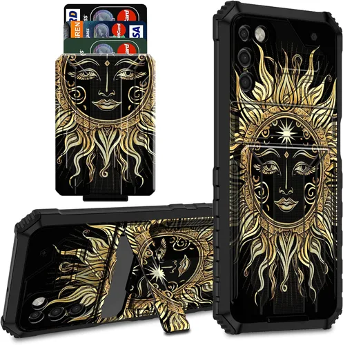 Vista 34 de Funda para teléfono Samsung Galaxy A03S Galaxy A03S Funda tipo cartera con tarjetero y soporte de doble capa de PC duro TPU suave cubierta