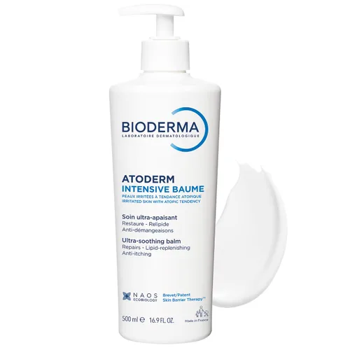 Vista 2 de Bioderma Atoderm Bálsamo intensivo, bálsamo hidratante para piel sensible seca a atópica, hidratante facial y corporal con fórmula ultra calmante