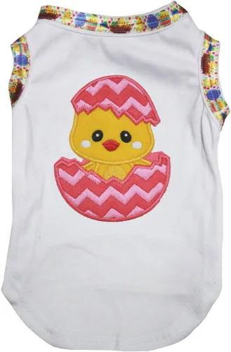 Vista 5 de Petitebella Chick Egg - Camisa para perro (rosa intenso/amarillo, talla XS)