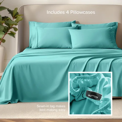 Vista 91 de Bare Home Sheet Set 1800 Ultra-Soft with 2 Pillowcases (Twin XL, Dark Blue)