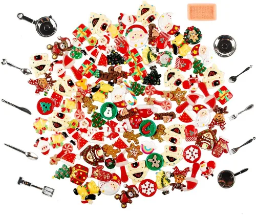 Vista 14 de NWFashion 112 piezas de decoración en miniatura de postre pastelería, decoración de pastel de alimentos, álbumes de recortes, decoración de zapatos