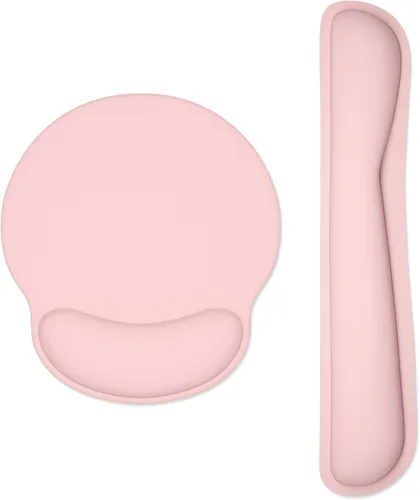 Vista 23 de Reposamuñecas para teclado y alfombrilla para ratón con soporte de muñeca, bonito cojín de espuma viscoelástica para conjunto de teclado y ratón