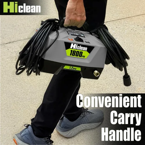 Vista 8 de Lavadora a presión eléctrica Hiclean 1800 PSI - Lavadora de potencia portátil para detalle de automóviles, patios, vallas y limpieza al aire libre