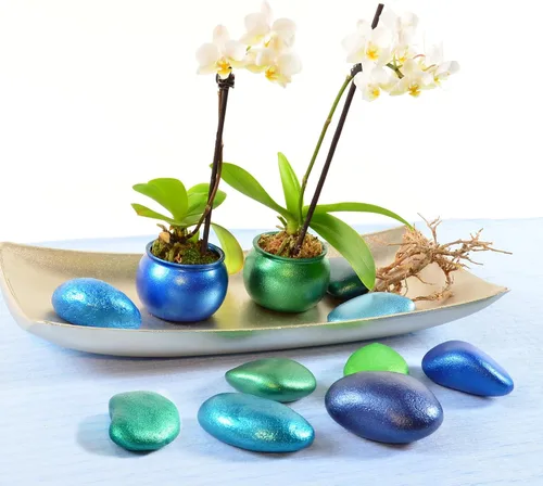 Vista 9 de Viva Decor Maya Gold (verde manzana) 1.52 onzas líquidas - Pintura acrílica metálica brillante para trabajos creativos en madera, vidrio