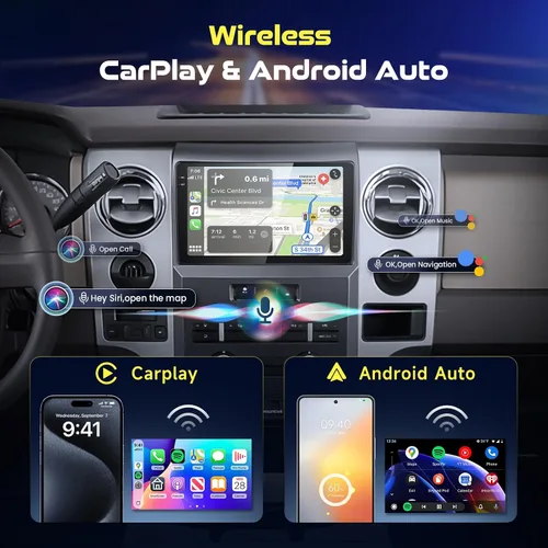 Vista 3 de [4G+64G/5Ghz-WiFi] Radio de coche estéreo para Ford F150 2009-2014, pantalla táctil HD de 9 pulgadas/Android 15/Wireless CarPlay/Android