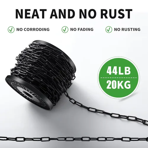 Vista 4 de Cadenas colgantes de metal de 33 pies 1/12" Cadena de fijación decorativa Cadena ligera de utilidad para colgar plantas, cesta, lámpara, candelabro