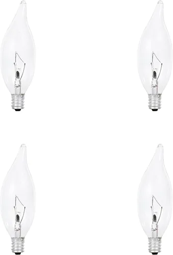 Vista 2 de LEDVANCE Sylvania Double Life - Bombilla incandescente B10, 25 W, 150 lúmenes, 2850 K, base de candelabro, transparente, blanco suave, paquete de 4