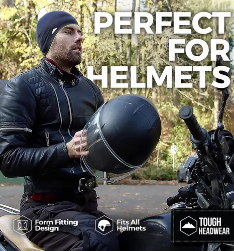 Vista 7 de Skull Cap Helmet Liner Running Beanie - Winter Thermal Under Helmet Cycling Head Hat - Ultimate Moisture Wicking Performance
