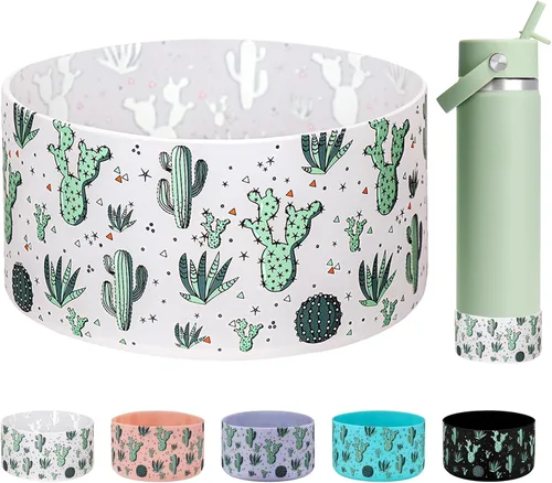 Vista 31 de WK IEASON Funda protectora de silicón base para botella de Hydro Flask de boca ancha/boca estándar, protector de fondo de silicón antideslizante