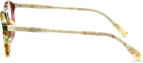 Vista 6 de HEPIDEM Gafas de acetato para hombre, marco de anteojos ópticos de miopía redondo retro vintage