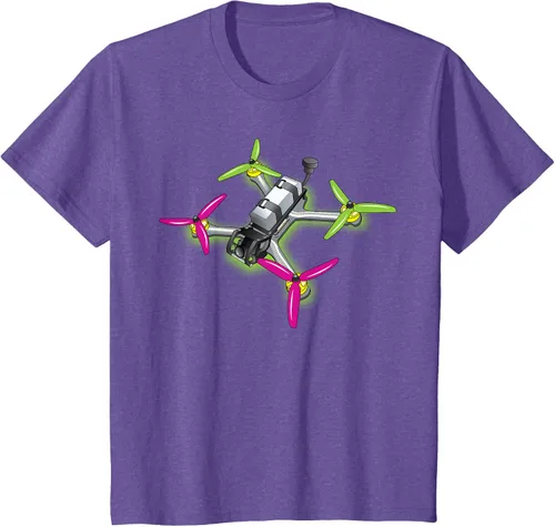 Vista 61 de Freestyle FPV Racing Drone Pilot Acro Quadcopter - Camiseta de sandía, Negro, S