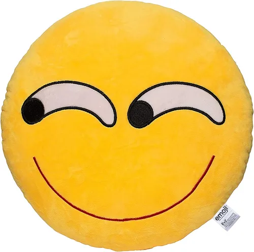 Vista 16 de Emoji Cara de Alienígena Cojín de Emoticón Relleno de Felpa Suave Almohada, Certificado Oficial, EvZ 31cm Gris