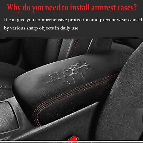 Vista 3 de Funda para el reposabrazos de la consola central, panel de adorno impermeable, de piel, antiarañazos, protector, decoración, cubierta, accesorios