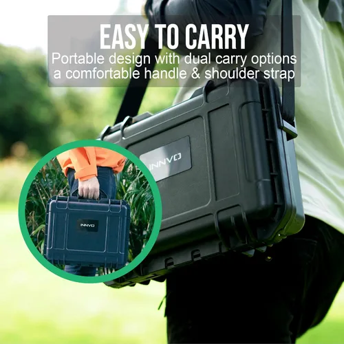 Vista 6 de INNVO - Funda rígida para DJI Air 3S / Air 3, IP67, caja protectora impermeable PP Hardshell Storage Box, Fits RC 2 / RC-N3, Holds 6 Batteries, 2