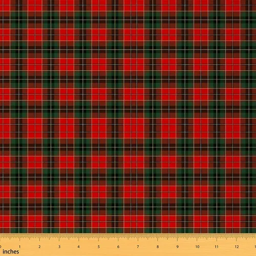Vista 24 de Feelyou Tela de Tapicería Geométrica, Tela Rectangular Moderna Roja y Gris por Yarda, Abstracta, Impermeable, 1 Yarda, 36" x 58