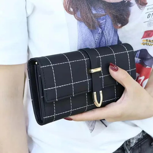 Vista 8 de ACECAR Billetera para mujer, estilo retro, esmerilado, tipo de funda cuadrada para dinero