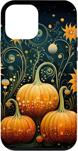 Vista 16 de Funda floral para iPhone 16 Pumpkins Vintage Otoño Otoño