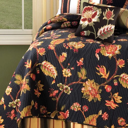 Vista 3 de C&F Home Kingston - Colcha tamaño matrimonial/queen, 100% algodón, ligero, lavable a máquina, reversible, tamaño matrimonial/queen, negro
