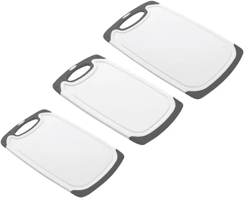 Vista 11 de Restaurantware Juego de tablas de cortar de 15.7 x 9.6 x 1.1 pulgadas, de plástico, antideslizante y reversible, tabla de preparación de alimentos