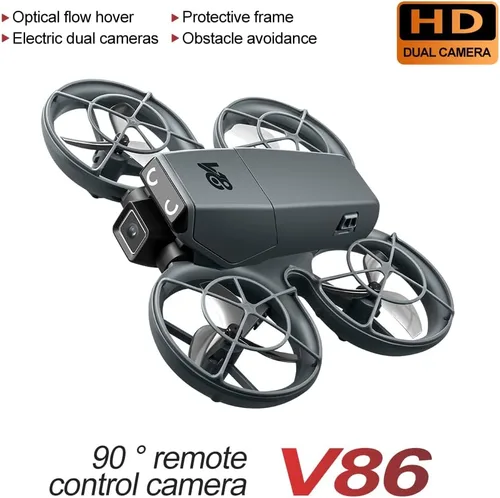 Vista 3 de Mini dron RC con cámara, hecho de material ABS duradero y con un diseño de hélice de protección completa para reducir eficazmente los riesgos