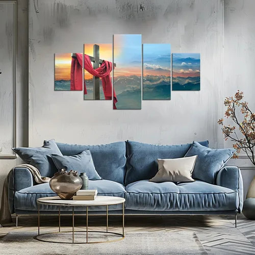 Vista 47 de Arte de Pared Cristiano Símbolo Religioso Cuadro Enmarcado Pintura de Cruz de Cristo Cruces Decoración de Pared Impresión en Lienzo de Cruz Póster