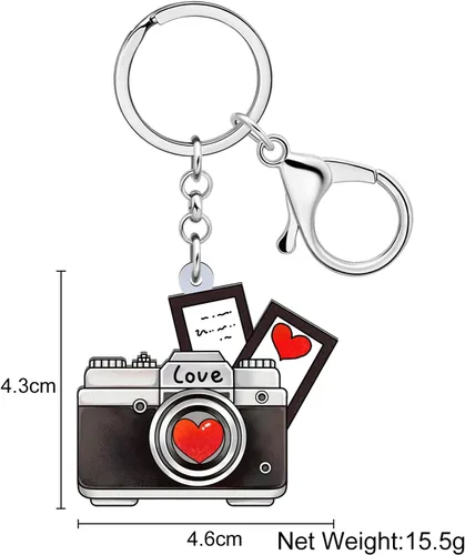 Vista 6 de YINYA Regalos para el día de San Valentín, llavero de acrílico vintage, joyería retro para mujeres y niñas, regalos para niños, cartera, llavero