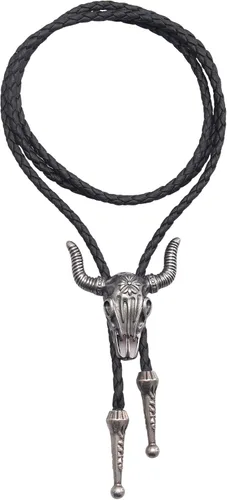 Vista 262 de Jeilwiy Corbata de bolo para hombre, corbata de vaquero occidental, collar de corbata de bolo dorado, corbata de cuero, corbata de Halloween