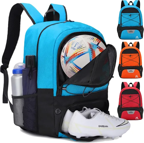 Vista 16 de Hsmihair - Bolsa de fútbol - Mochila de fútbol y mochila para fútbol, voleibol y baloncesto, con compartimento para pelota y tacos separados