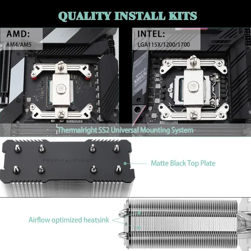 Vista 5 de Thermalright Assassin X 120R SE V2 - Enfriador de CPU, color de lámpara fija, tubos de calor de 0.157 x 0.236 in, velocidad de 1550 rpm, ventilador