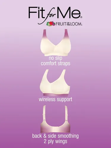 Vista 3 de Fruit of The Loom Womens Plus Size Wireless Cotton Bra