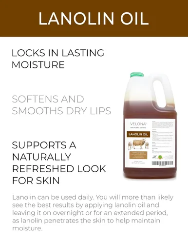Vista 2 de velona Aceite de lanolina grado USP 7 libras Aceite portador 100% puro y natural Refinado, prensado en frío Hidratante de piel, cabello