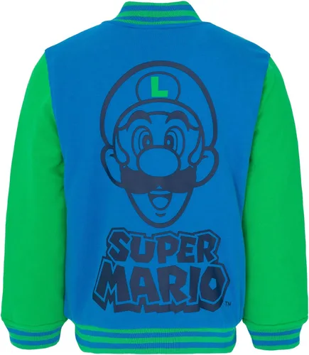 Vista 4 de SUPER MARIO Nintendo Mario Luigi Varsity Bomber - Chaqueta para niños pequeños a grandes