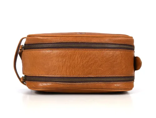 Vista 6 de Leather Toiletry Travel Pouch Leather Waterproof Dopp Kit By Aaron Leather Goods