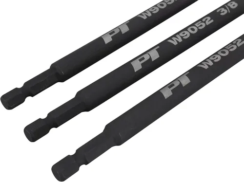 Vista 3 de Performance Tool W9052 - Juego de adaptadores de enchufe de 10 pulgadas (3 piezas) de unidad cuadrada biselada en tamaños de unidad de 1/4, 3/8