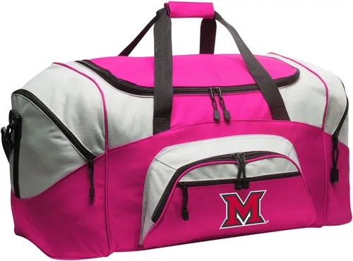 Vista 8 de Bolsa de lona grande Miami RedHawks de Miami University Maleta para viajes o Miami of Ohio Sports Gear Bag, Negro -, Bolsa de lona Miami of Ohio