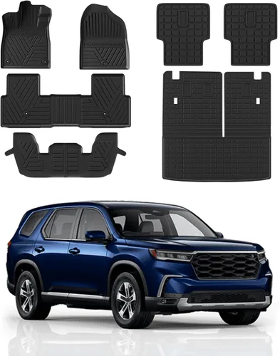 Vista 11 de Rongtaod Alfombrillas de piso compatibles con Honda Pilot 2016-2022 de 7 asientos, alfombrilla de maletero, alfombrilla de carga, forro de carga