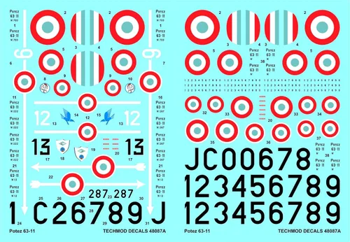 Vista 9 de Techmod 48087 1/48 Potez 63-11 French Fighter Wet Decal WWII w/Mask WWII