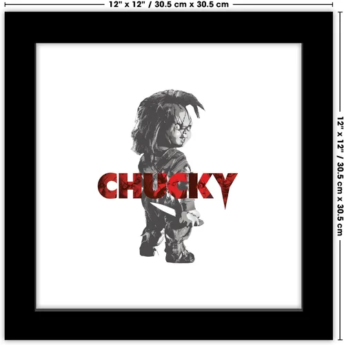 Vista 6 de Trends International Gallery Pops Play - Póster de pared con diseño de Chucky con texto de Chucky, 12.00 x 12.00 pulgadas, versión de marco negro
