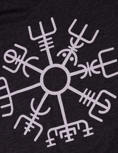 Vista 5 de Vegvisir Camiseta de mujer con brújula nórdica vikinga brújula nórdica germánica islandesa con símbolo mágico pagano