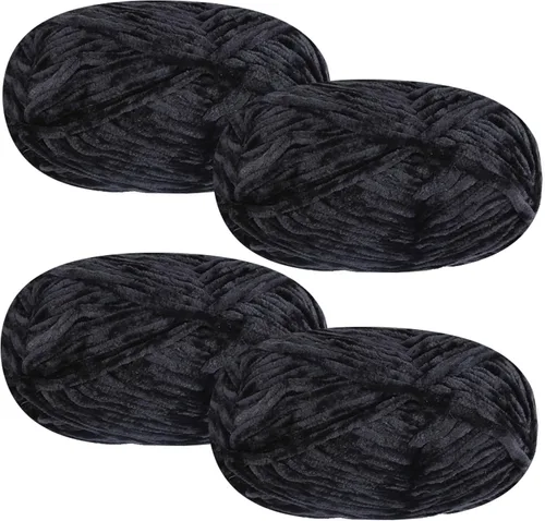 Vista 16 de 4 piezas de 400g de hilo de terciopelo chenilla suave para tejer a ganchillo, hilo esponjoso y cálido para tejer y ganchillo, manualidades DIY Rosa