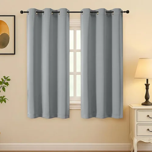 Vista 198 de Simplebrand Juego de 2 paneles de cenefa aguamarina para ventana de cocina de 14 pulgadas de largo, cortinas de oscurecimiento de habitación