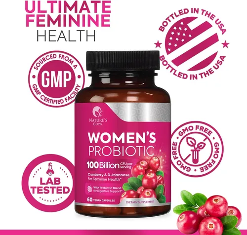 Vista 4 de Probióticos para mujeres – Equilibrio de PH, apoyo a la salud digestiva y femenina – 100 mil millones de UFC por porción – Probiótico para mujer
