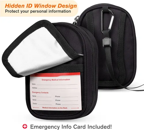 Vista 4 de SITHON - Estuche aislante para medicamentos, pequeño organizador de viaje, bolsa de emergencia médica, contiene Auvi Q, spray nasal, medicamentos