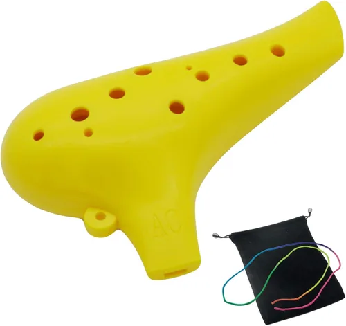 Vista 9 de Aestivate Instrumento Ocarina de plástico Ocarina 12 Agujeros Ocarina Alto C Instrumento Ocarina de 12 Agujeros Instrumento Fácil (naranja)
